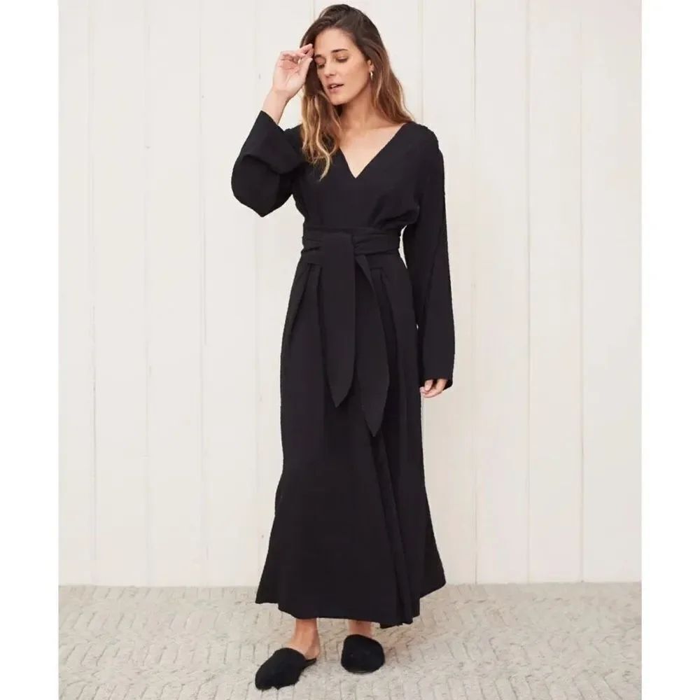 Jenni Kayne Kate Crepe V Neck Long Sleeve Maxi Dress
